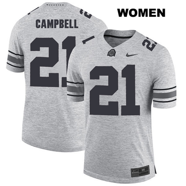 Ohio State Buckeyes Women's Parris Campbell #21 Gray Authentic Nike College NCAA Stitched Football Jersey NV19Z82KJ